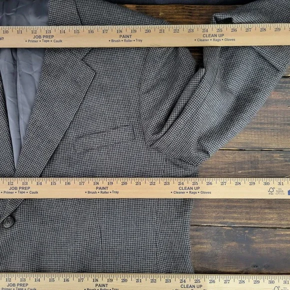 Hart Schaffner Marx Men's Sport‎ Coat Blazer Flannel Houndstooth Soft Wool 46L